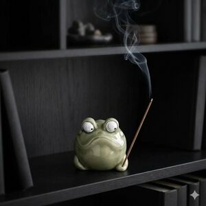 NEW Ceramic Frog Incense Holder